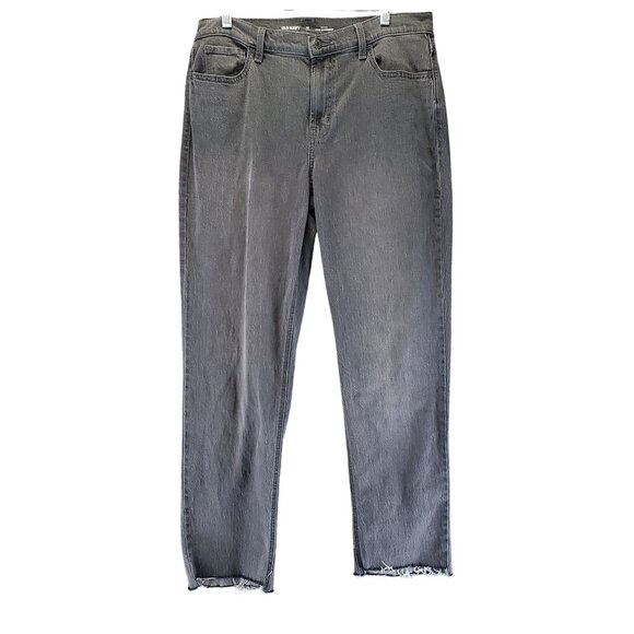 Old Navy Jeans Womens Size 10 Tall Gray Wow Boyfriend Mid-Rise Frayed Denim - Picture 1 of 11
